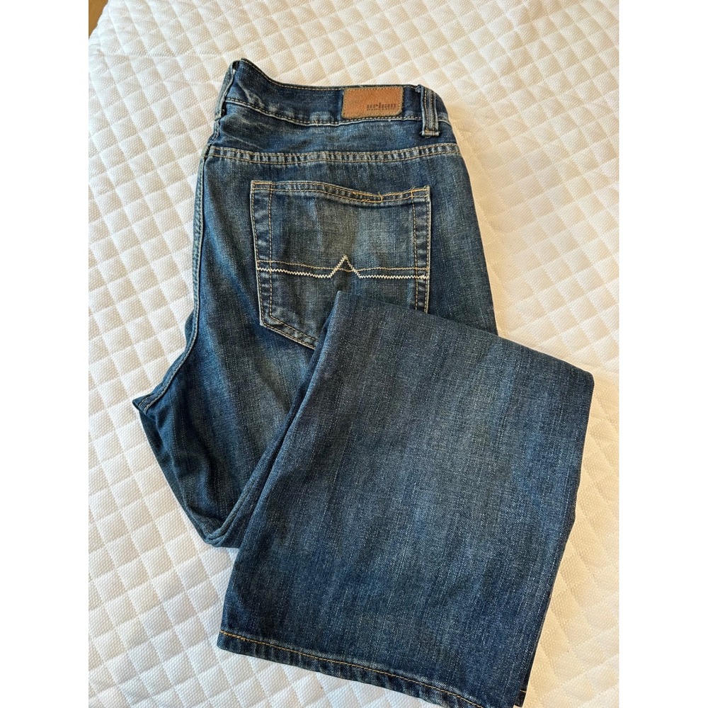 Urban Pipeline Mens Relaxed Bootcut Jeans 33x30 Dark Wash Denim 100% Cotton